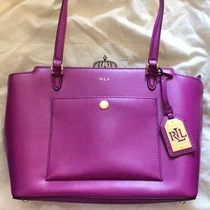 Purple leather Ralph Lauren purse